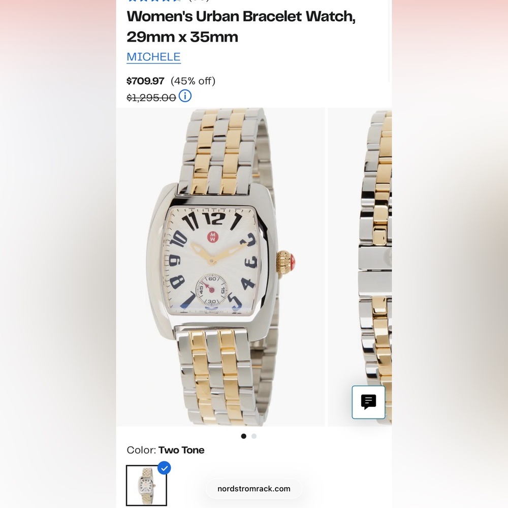 Michele Two-Tone Bracelet Watch